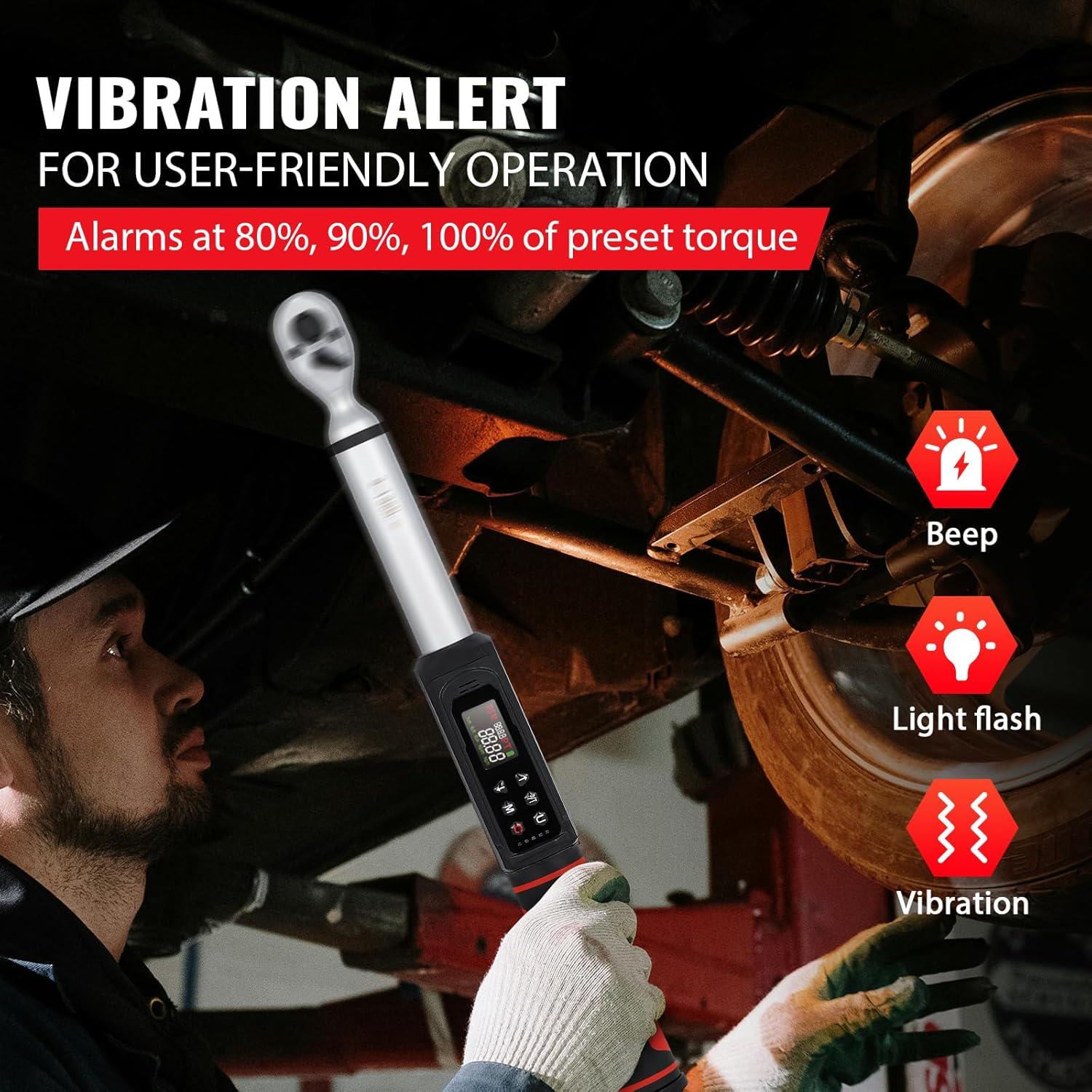 Llave de Torque Digital 1/2" Mxmoonfree 3-200N.m Precisión 1%