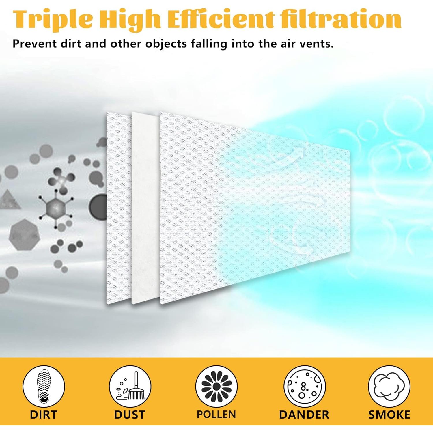 Filtros de Aire Reutilizables GCGOODS 15 Pcs 10x30 cm Blanco