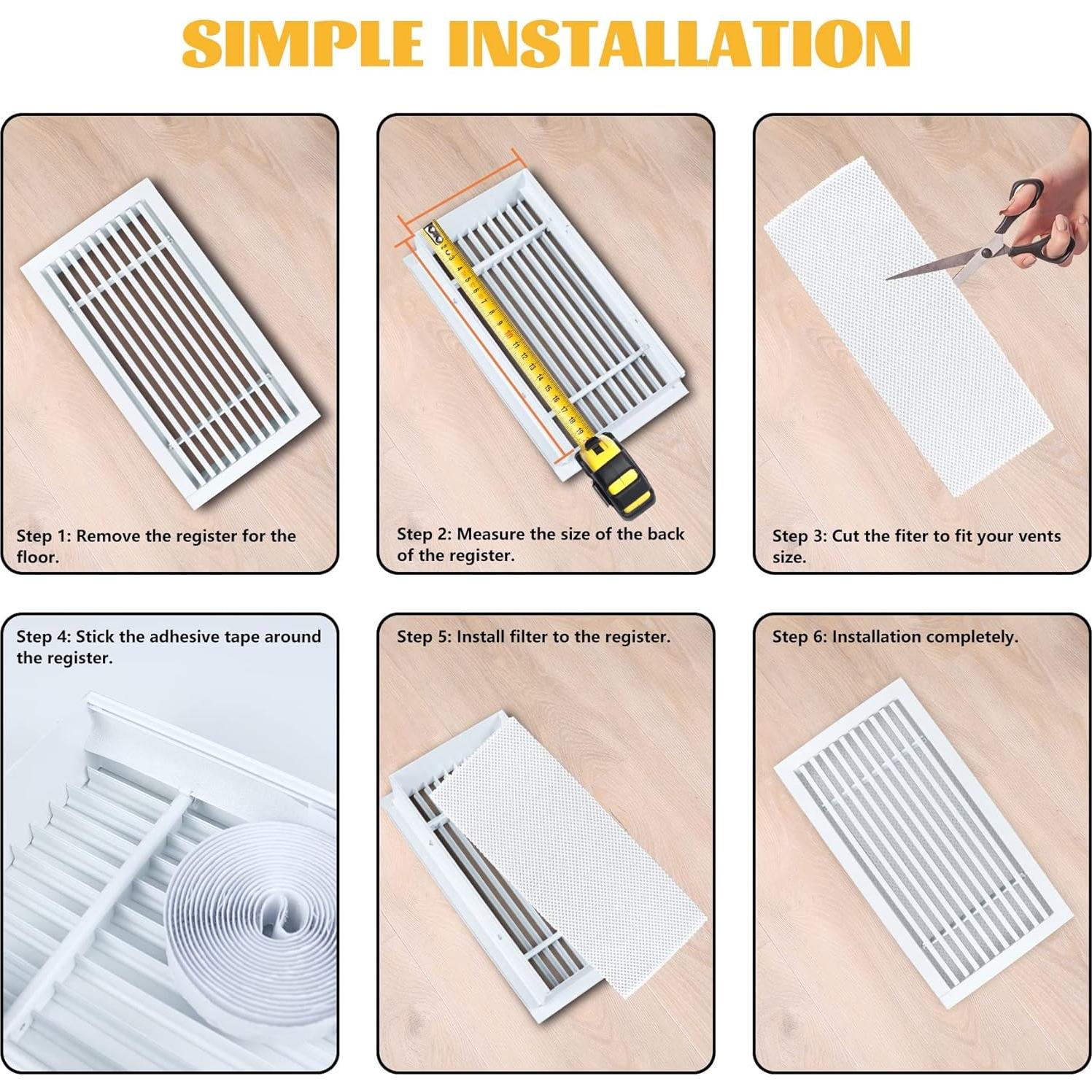 Filtros de Aire Reutilizables GCGOODS 15 Pcs 10x30 cm Blanco