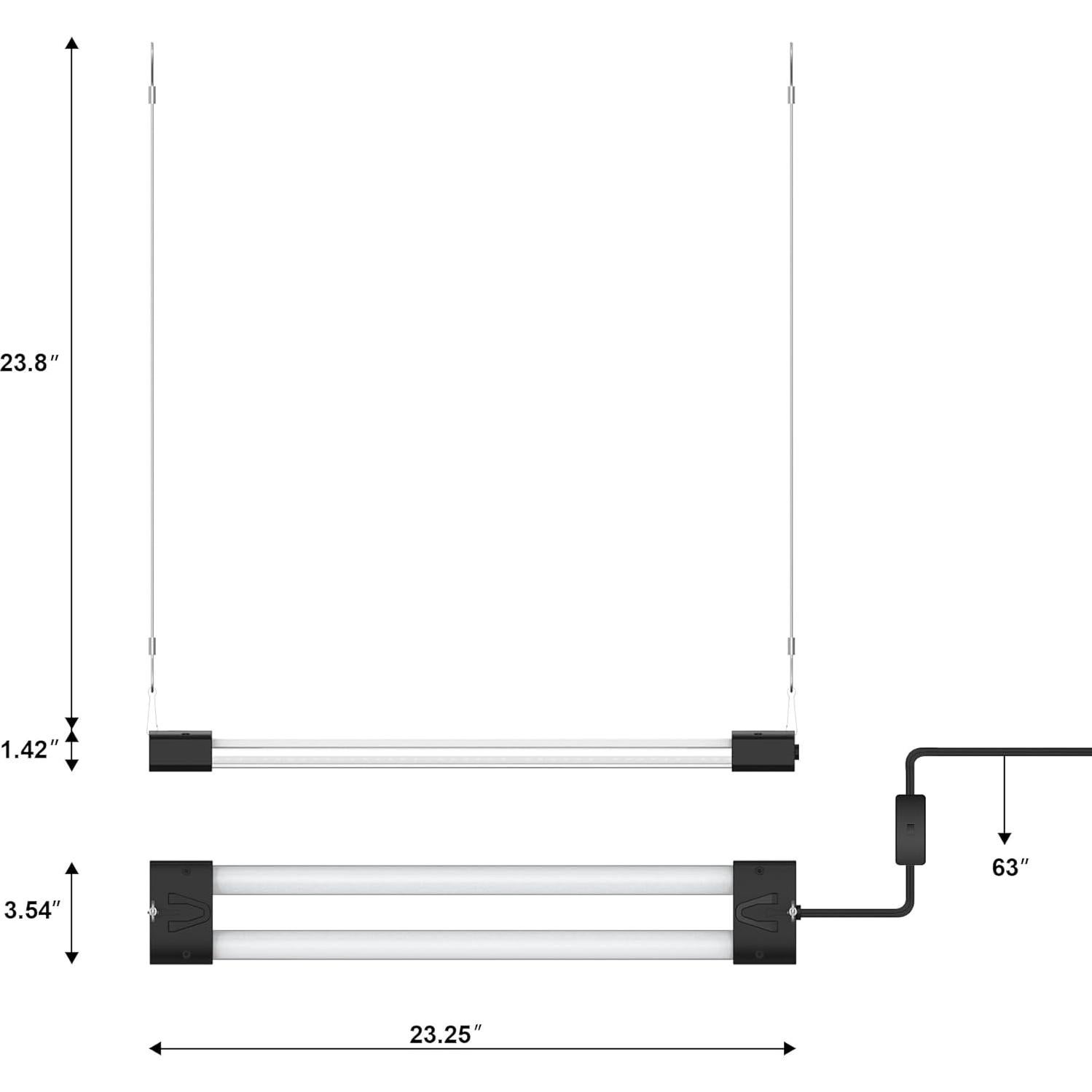 Luz de Cultivo LED BoostGro 61 cm Espectro Completo Negro