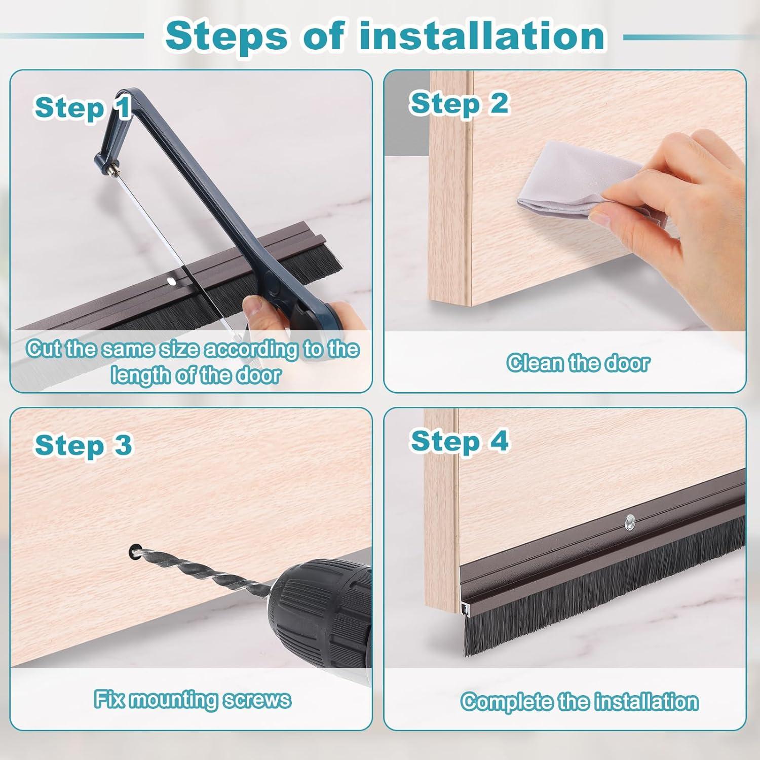 Tapón de Corrientes de Aire uxcell 100 cm Aluminio Negro