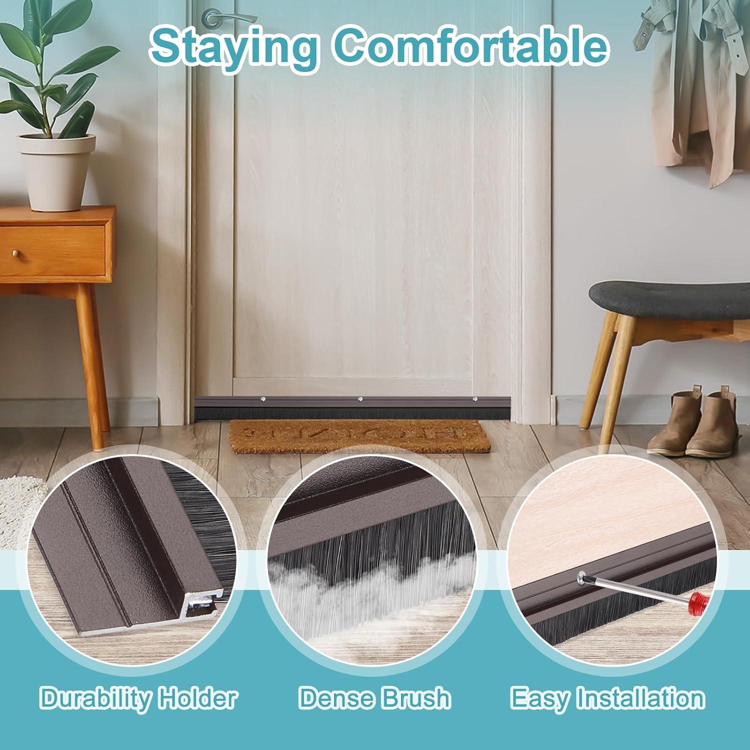 Tapón de Corrientes de Aire uxcell 100 cm Aluminio Negro