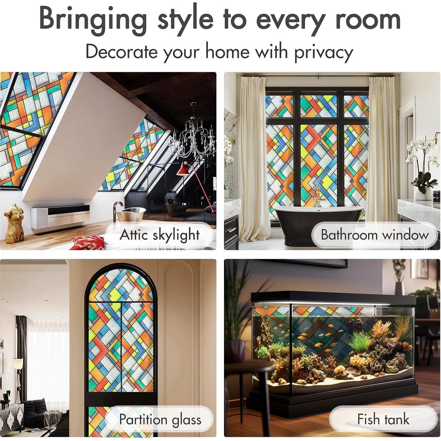 Película de Privacidad SUNBABY 44.5x200 cm Vinilo UV