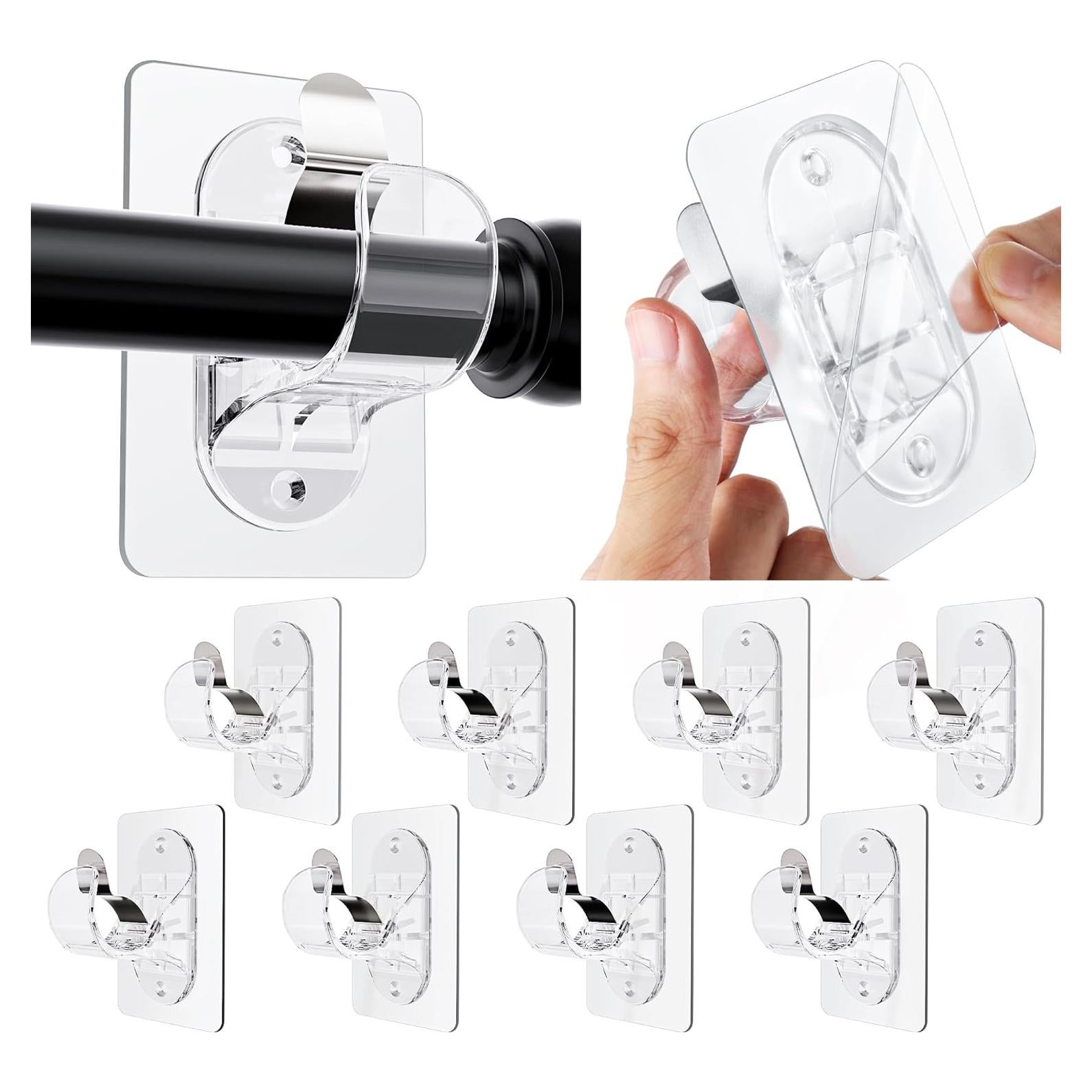 Soportes de Varilla de Cortina Adhesivos Goabroa - Paquete de 8