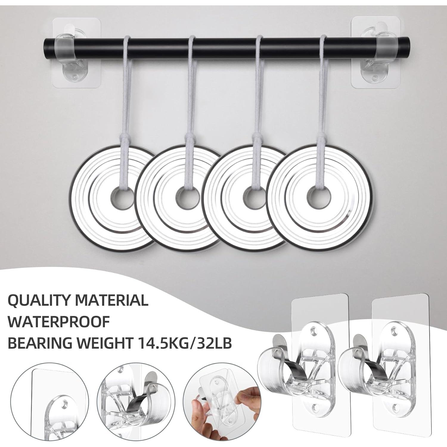 Soportes de Varilla de Cortina Adhesivos Goabroa - Paquete de 8
