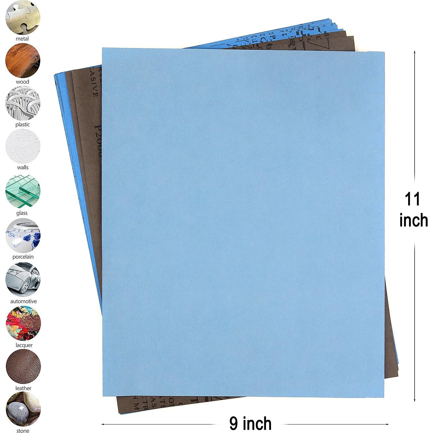 Papel de Lija 16 Hojas 22.86x27.94 cm Grano 2000-10000 ADVcer