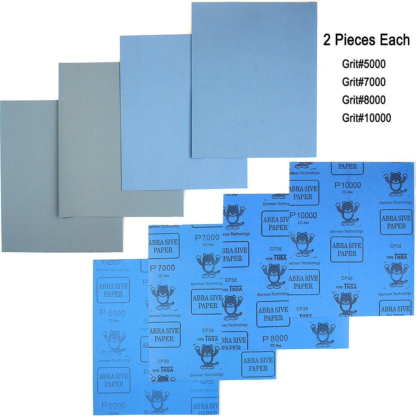 Papel de Lija 16 Hojas 22.86x27.94 cm Grano 2000-10000 ADVcer