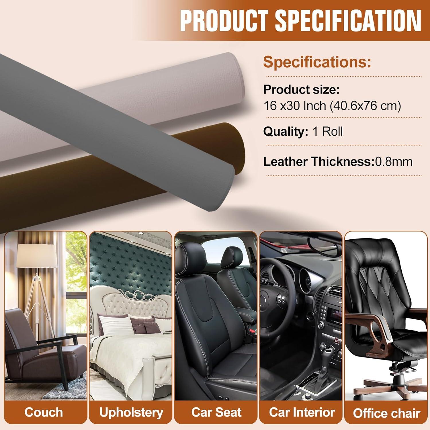 Cinta de Parche Autoadhesiva ILOFRI 40x75 cm Cuero Vinilo Negro