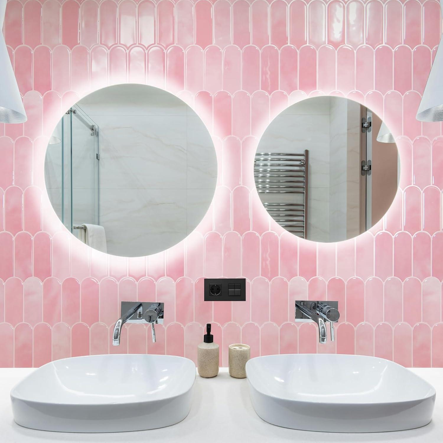 Azulejos de Pared Autoadhesivos Art3d 30.48 cm Rosa - 10 Unidades