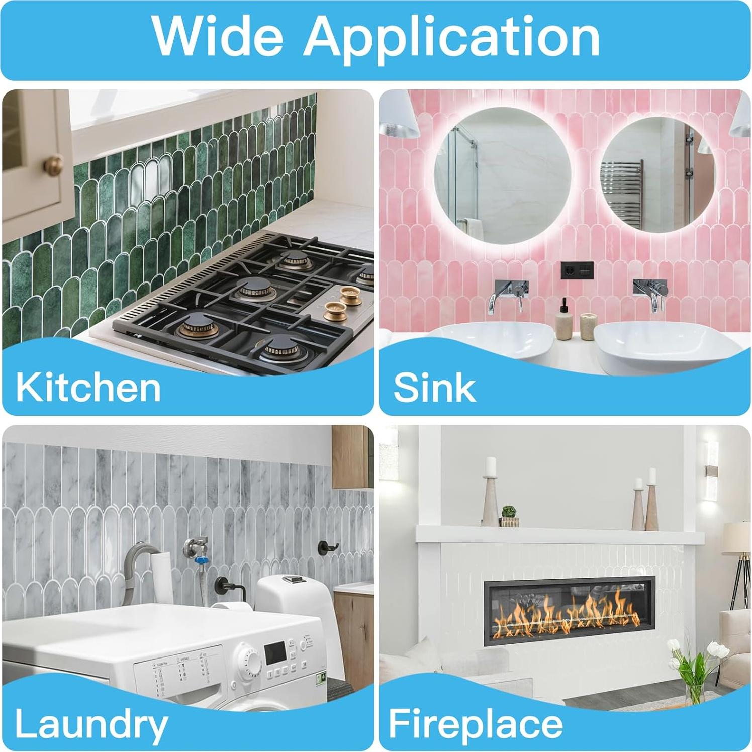 Azulejos de Pared Autoadhesivos Art3d 30.48 cm Rosa - 10 Unidades