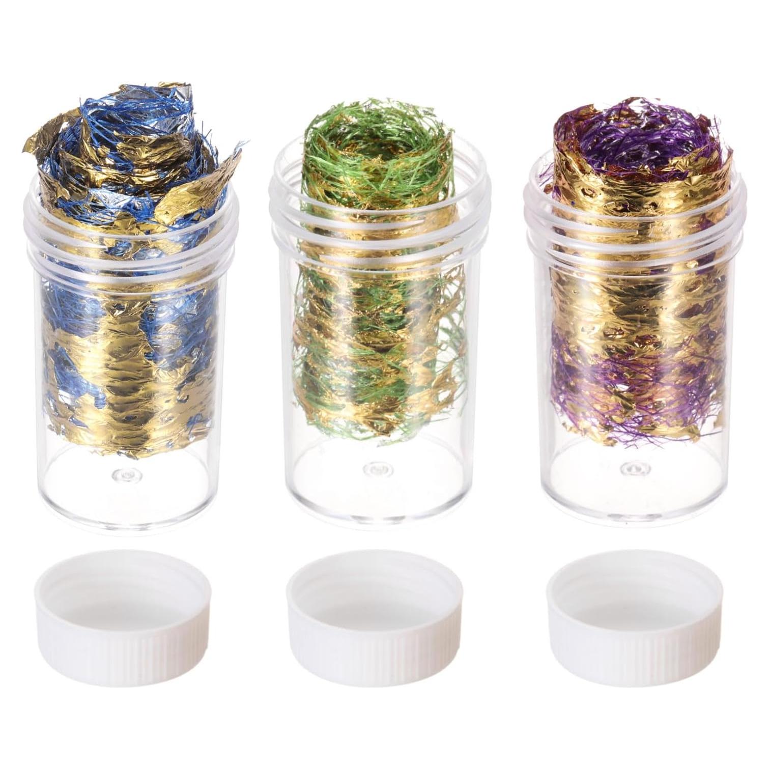 Copos de Hoja de Oro MECCANIXITY 18g 3 Botellas Azul Verde Púrpura