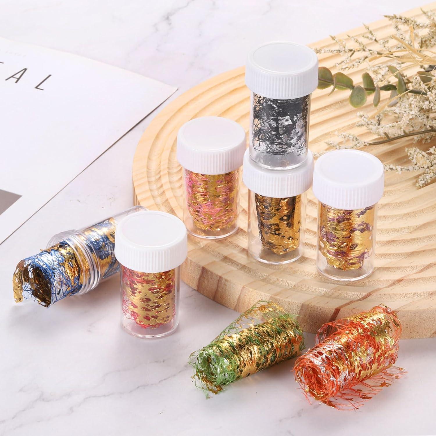 Copos de Hoja de Oro MECCANIXITY 18g 3 Botellas Azul Verde Púrpura