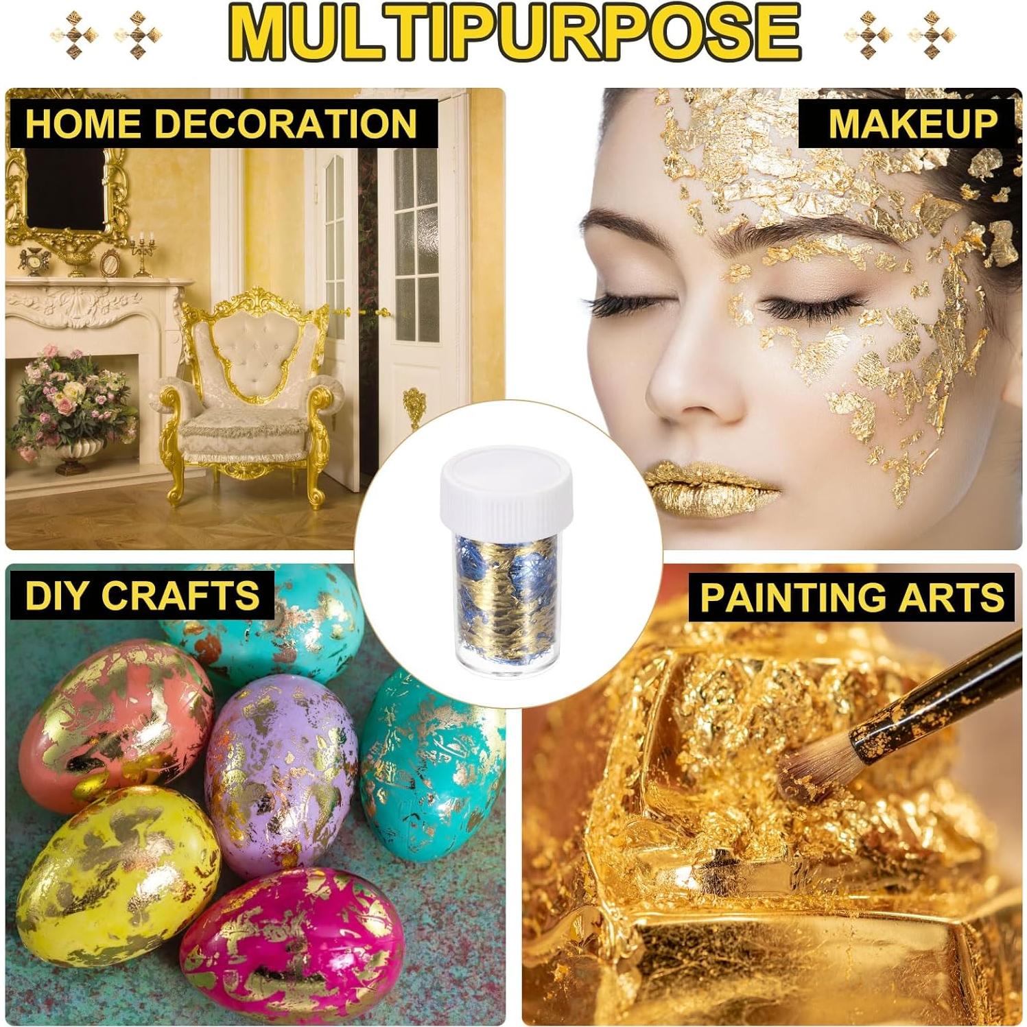 Copos de Hoja de Oro MECCANIXITY 18g 3 Botellas Azul Verde Púrpura