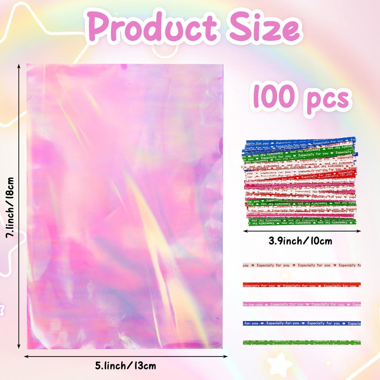 Bolsas de Celofán Iridiscentes Linsuminn 100 pcs 13x18 cm