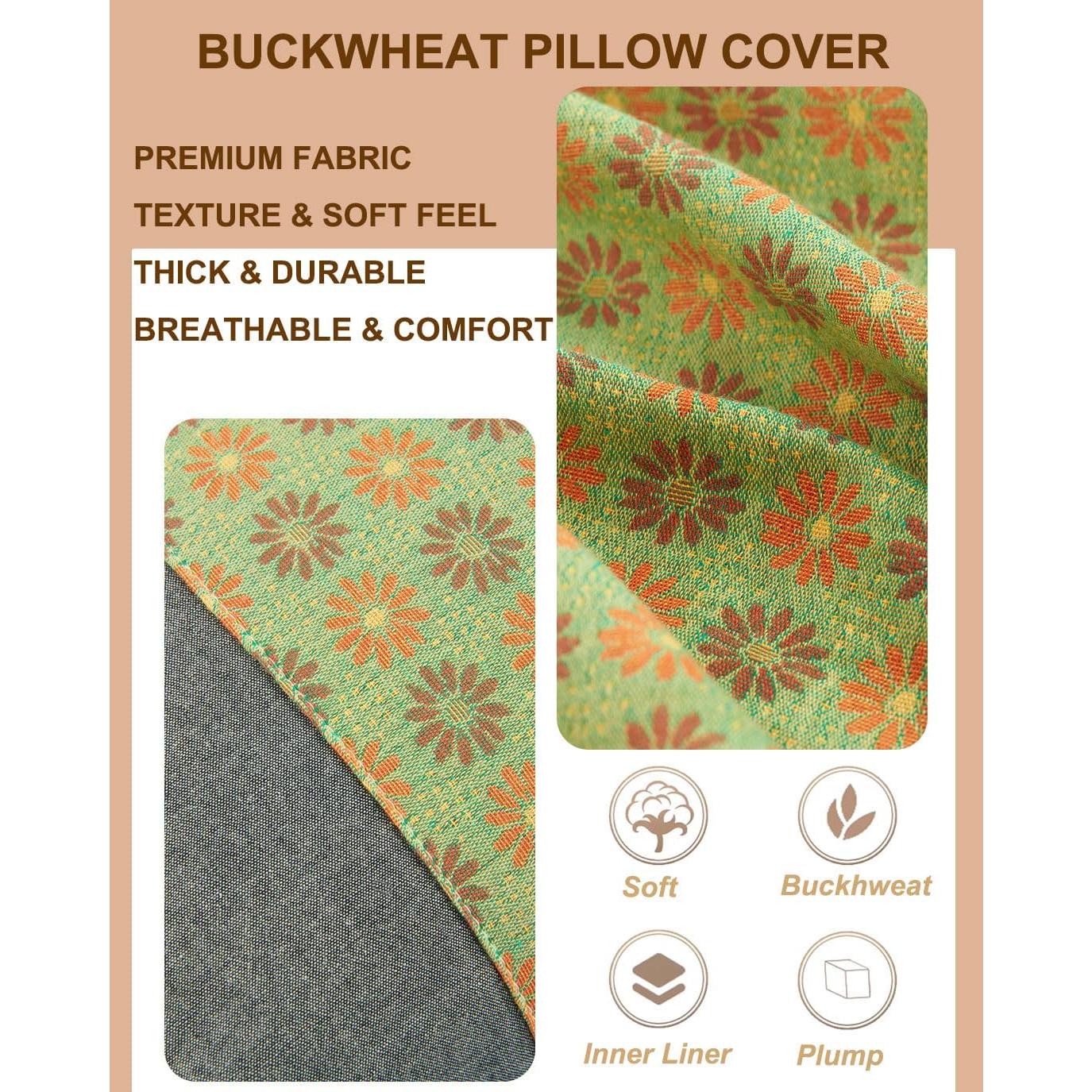 Cojín de Trigo Sarraceno EDMILE Ajustable 48x23 cm Verde