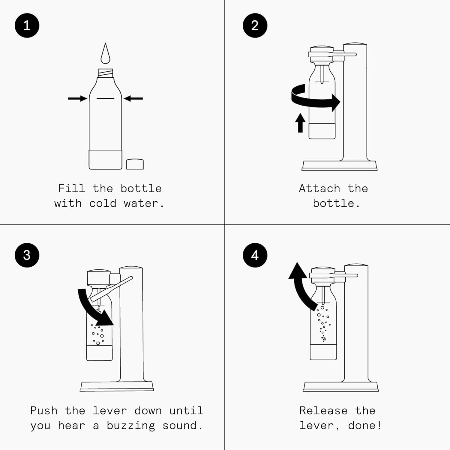 Aarke Carbonator III - Generador de Agua Espumosa 800ml Negro