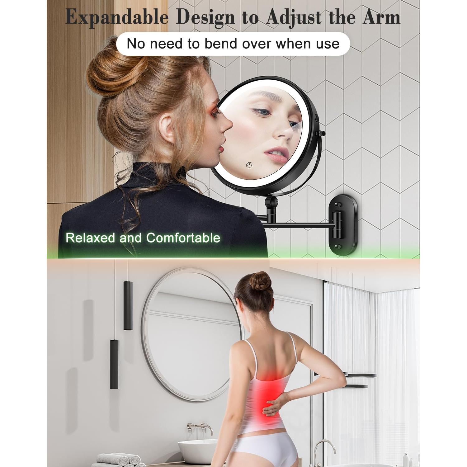 Espejo de Maquillaje Iluminado VFD Doble Cara 30X/1X 23 cm