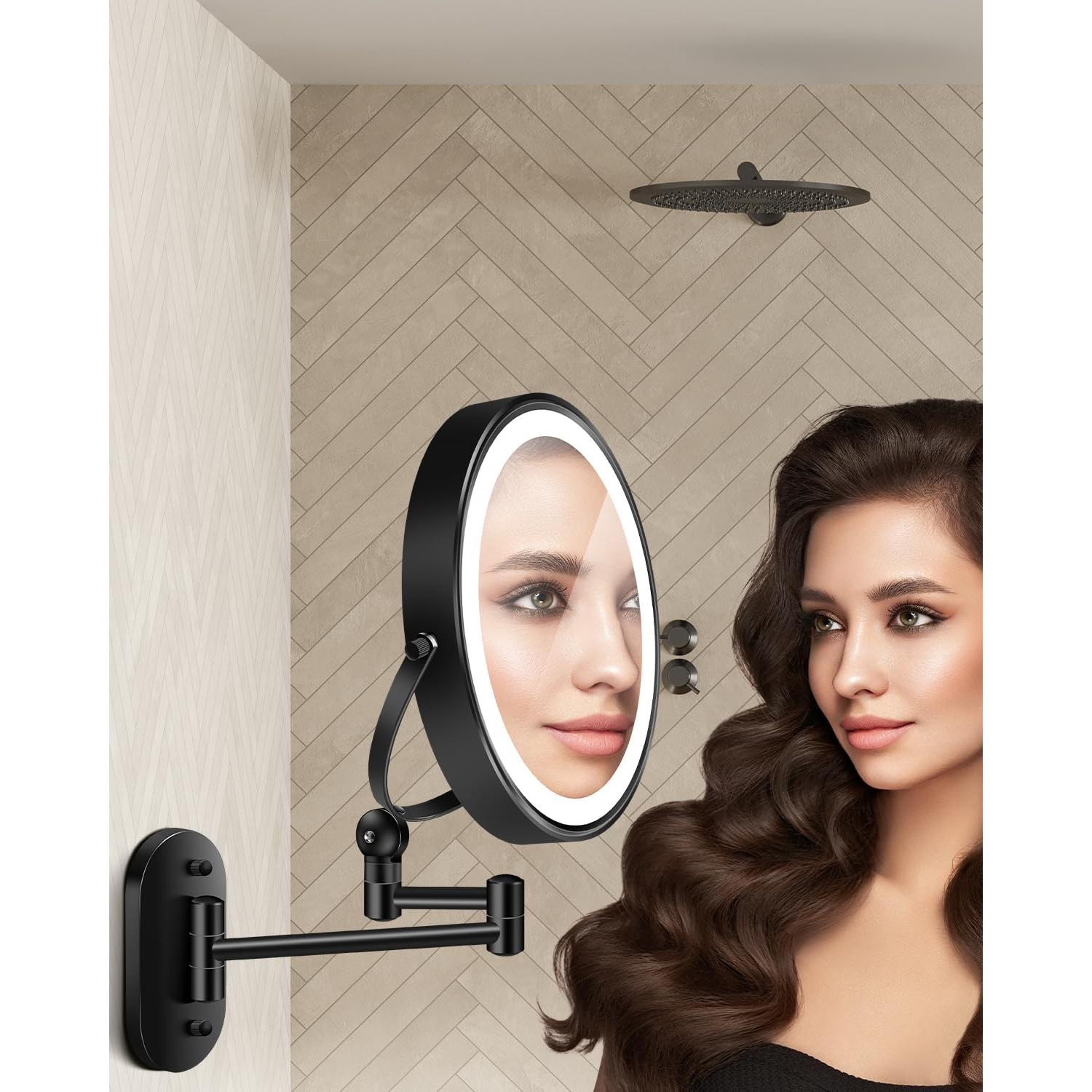 Espejo de Maquillaje Iluminado VFD Doble Cara 30X/1X 23 cm