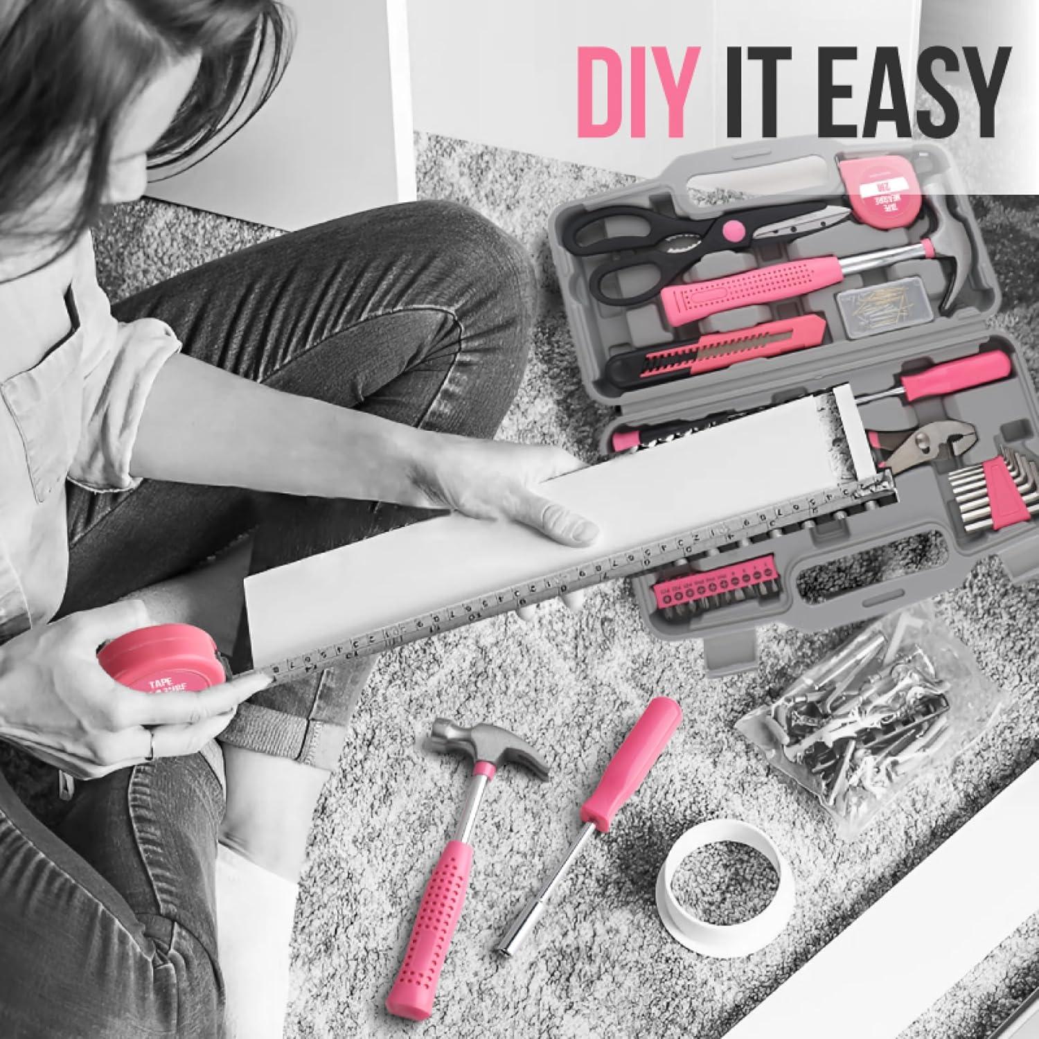 Juego de Herramientas para el Hogar 20 Piezas Elvesoar Rosa