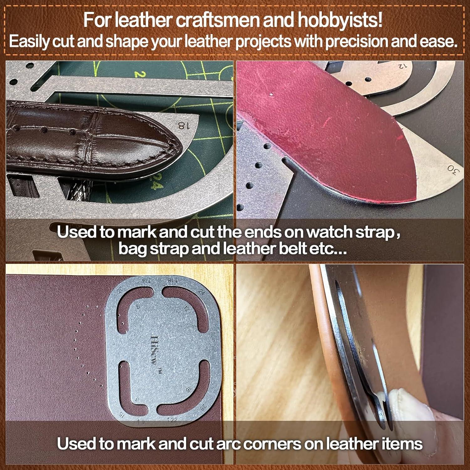 Juego de Plantillas para Cortar Cuero Hisew - Esquinas y Extremos