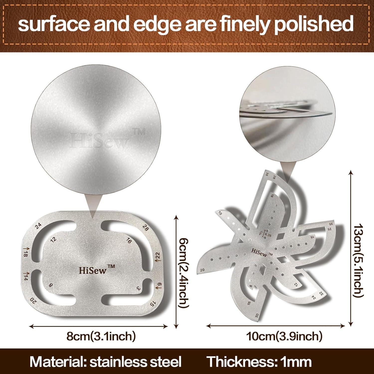 Juego de Plantillas para Cortar Cuero Hisew - Esquinas y Extremos