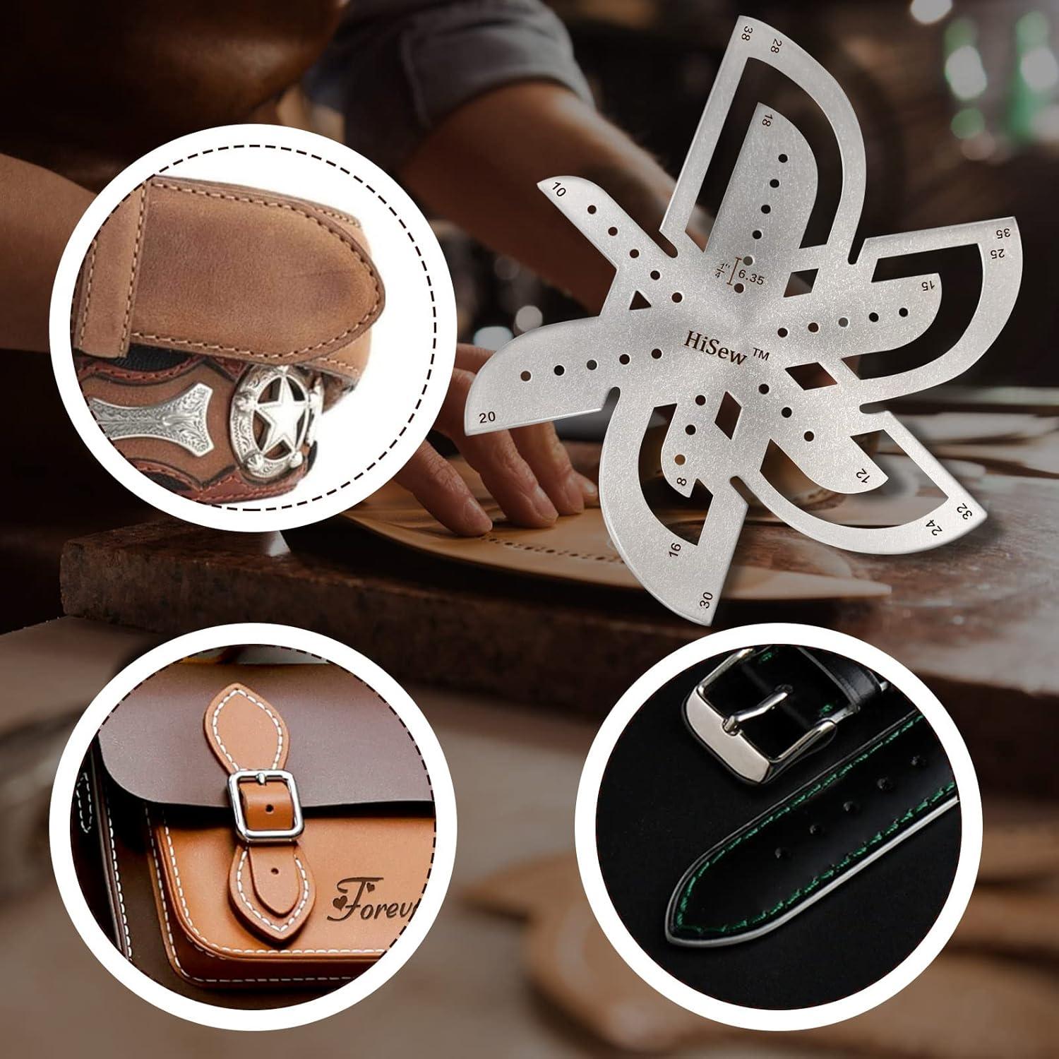 Juego de Plantillas para Cortar Cuero Hisew - Esquinas y Extremos