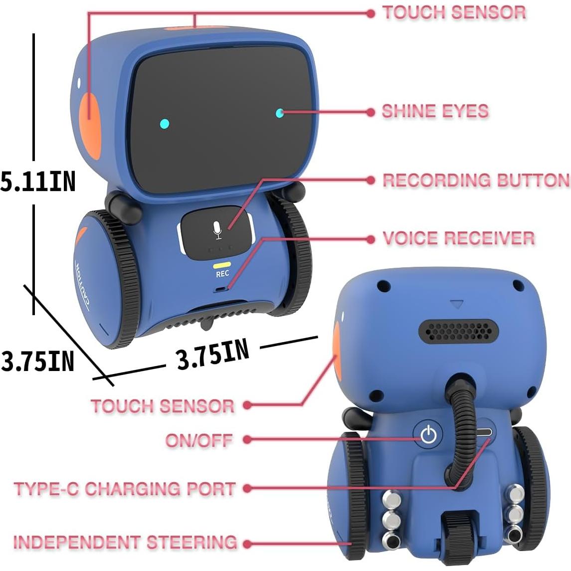 Robot Interactivo 98K Recargable para Niños 3+ Años