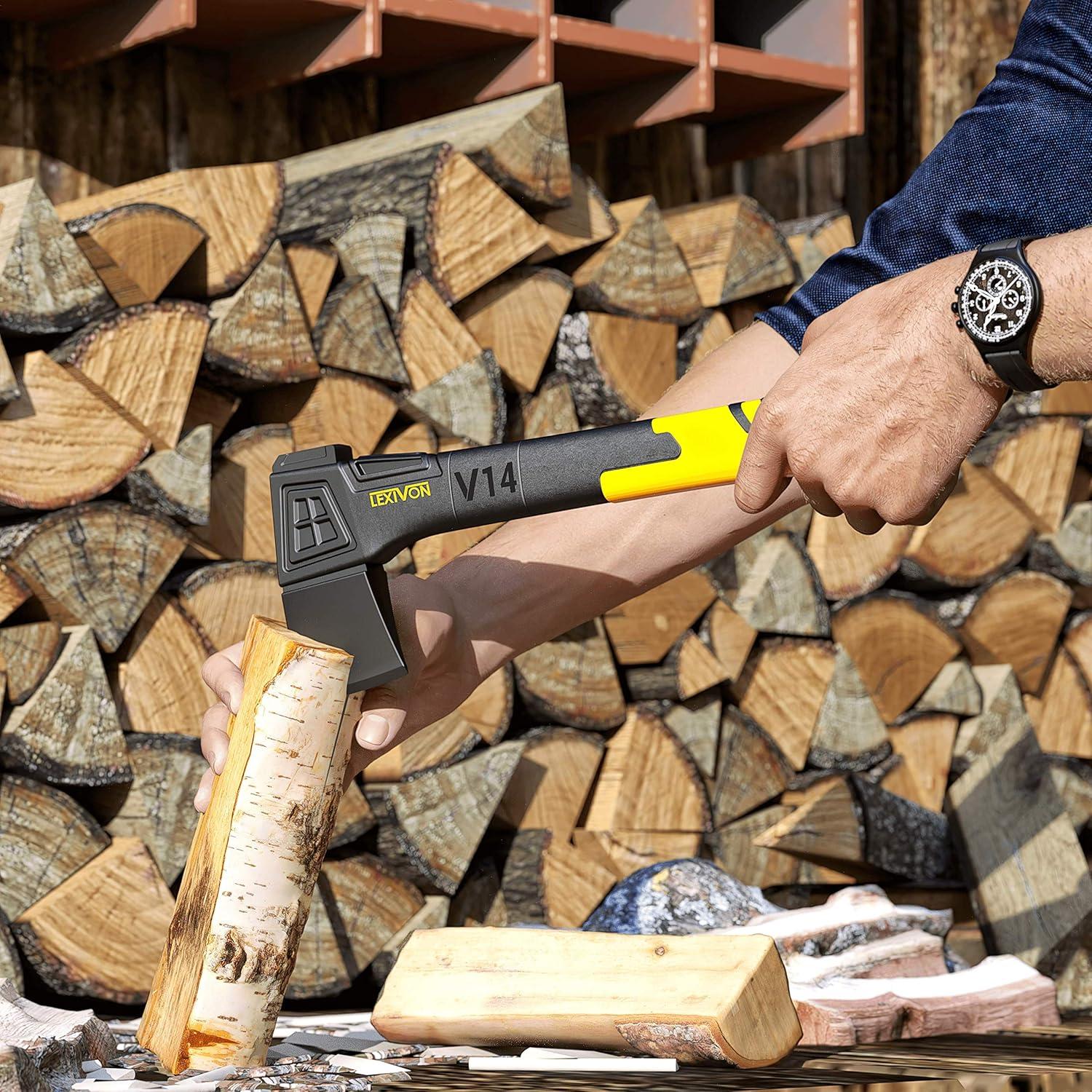 Hacha de Camping LEXIVON LX-V14, 35.5 cm, Fibra de Vidrio