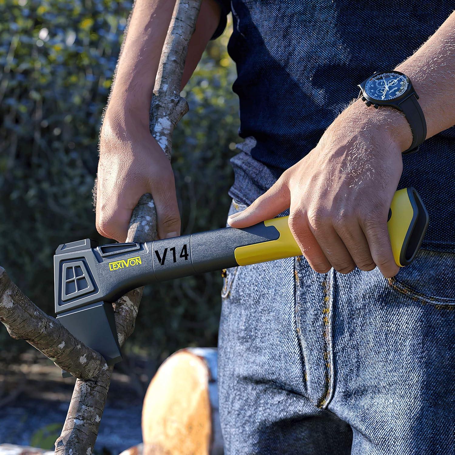 Hacha de Camping LEXIVON LX-V14, 35.5 cm, Fibra de Vidrio