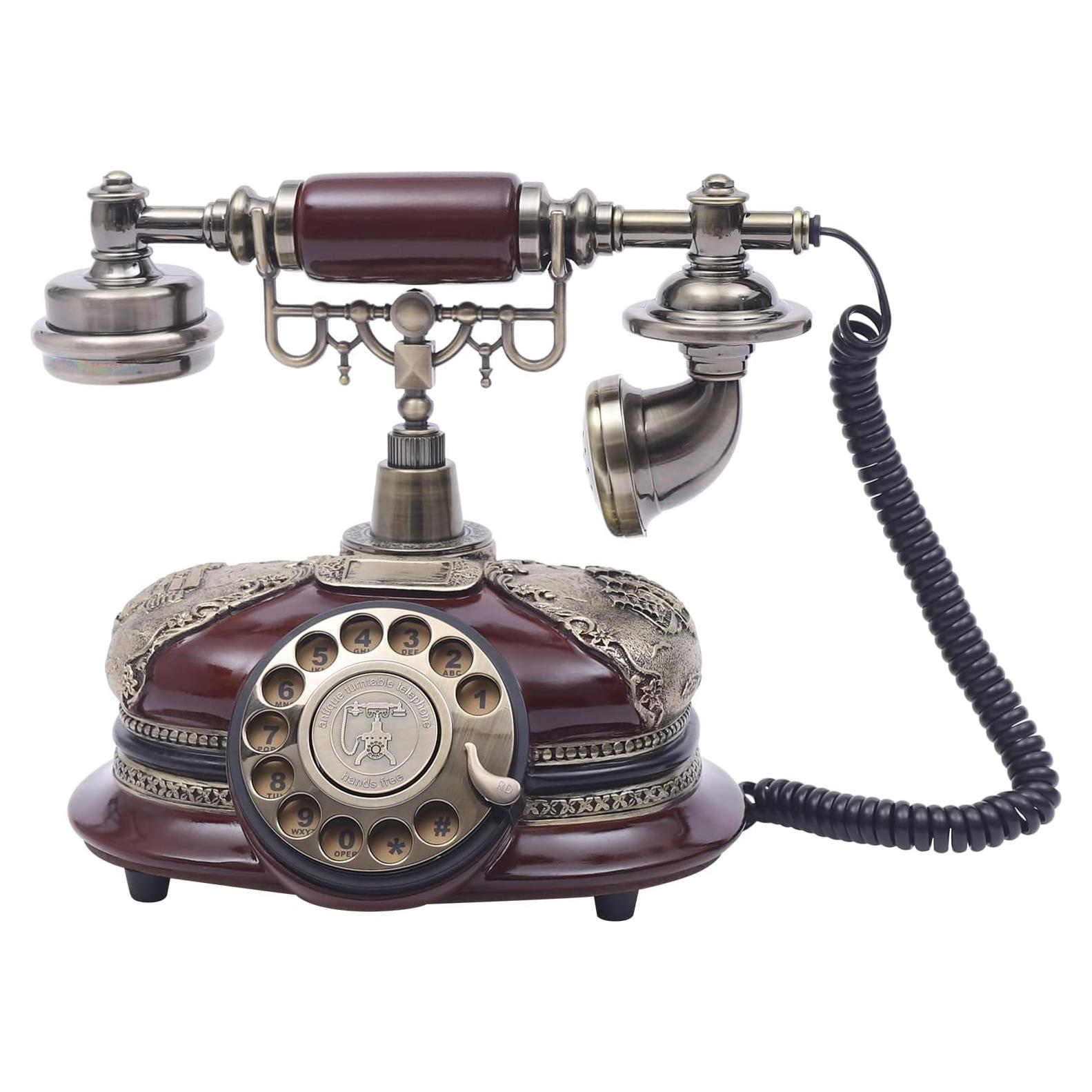 Teléfono Vintage Kreiaoer Disco Rotatorio Decorativo 16x25cm