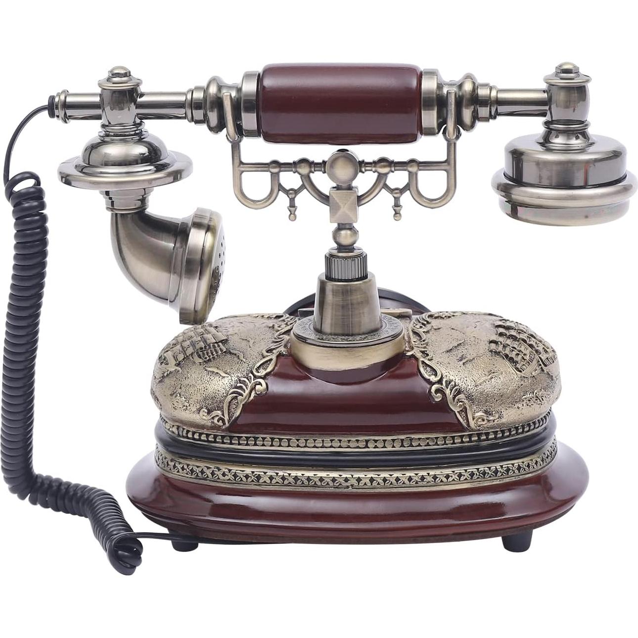 Teléfono Vintage Kreiaoer Disco Rotatorio Decorativo 16x25cm