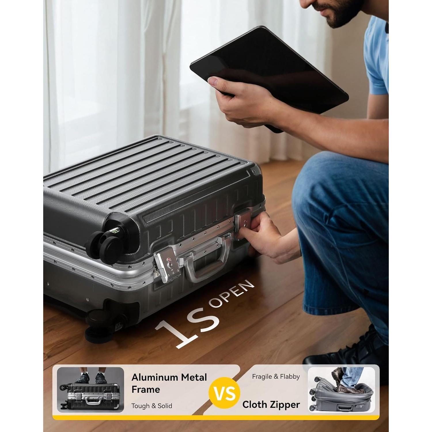 Maleta de Mano LUGGEX 20" Azul Dura Policarbonato con Ruedas