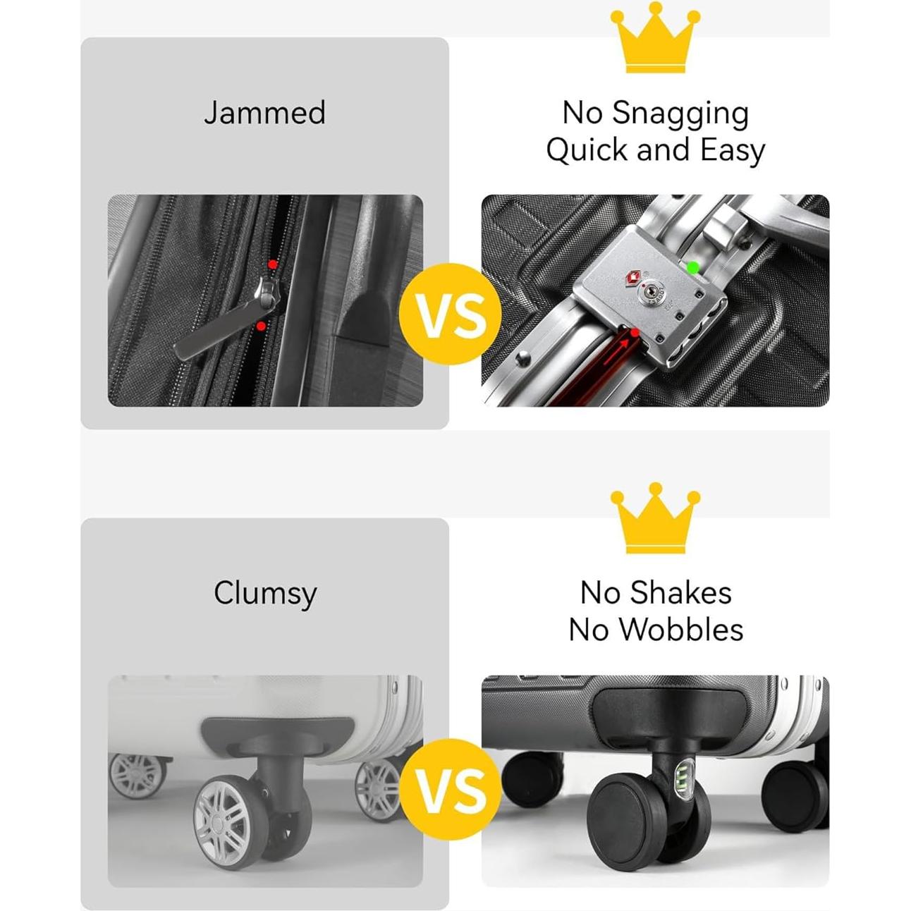 Maleta de Mano LUGGEX 20" Azul Dura Policarbonato con Ruedas