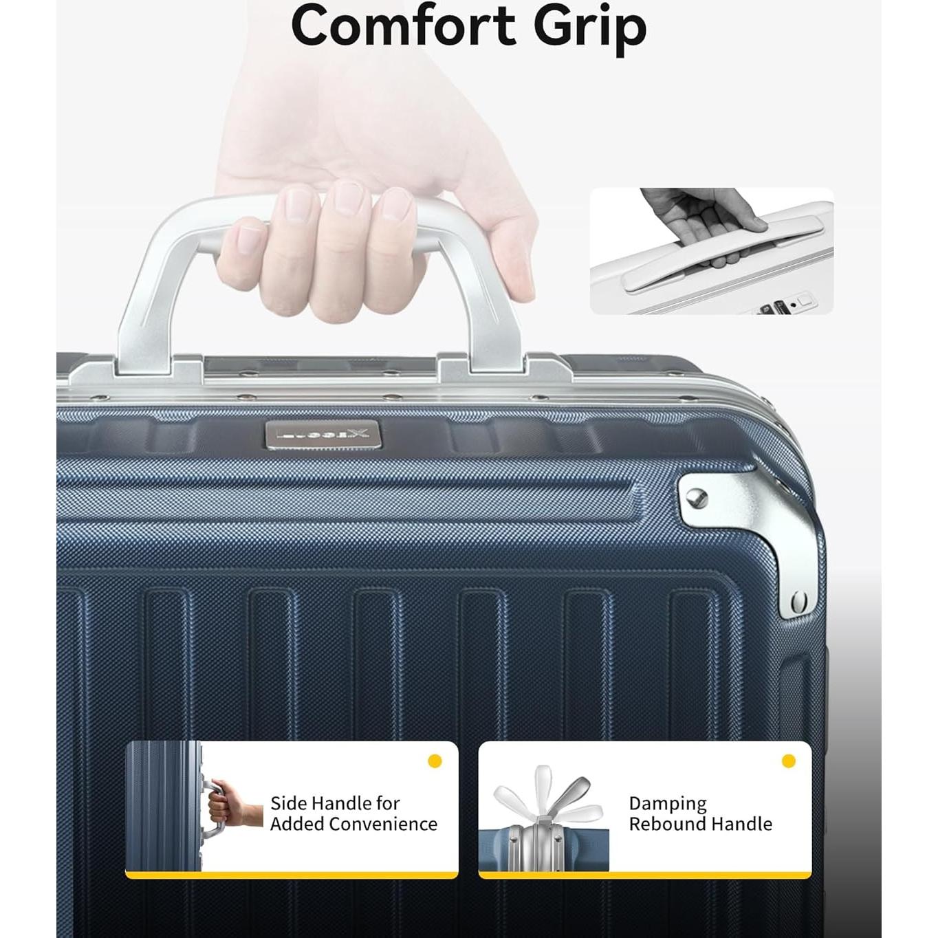 Maleta de Mano LUGGEX 20" Azul Dura Policarbonato con Ruedas