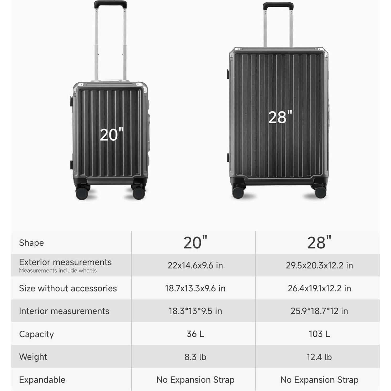 Maleta de Mano LUGGEX 20" Azul Dura Policarbonato con Ruedas