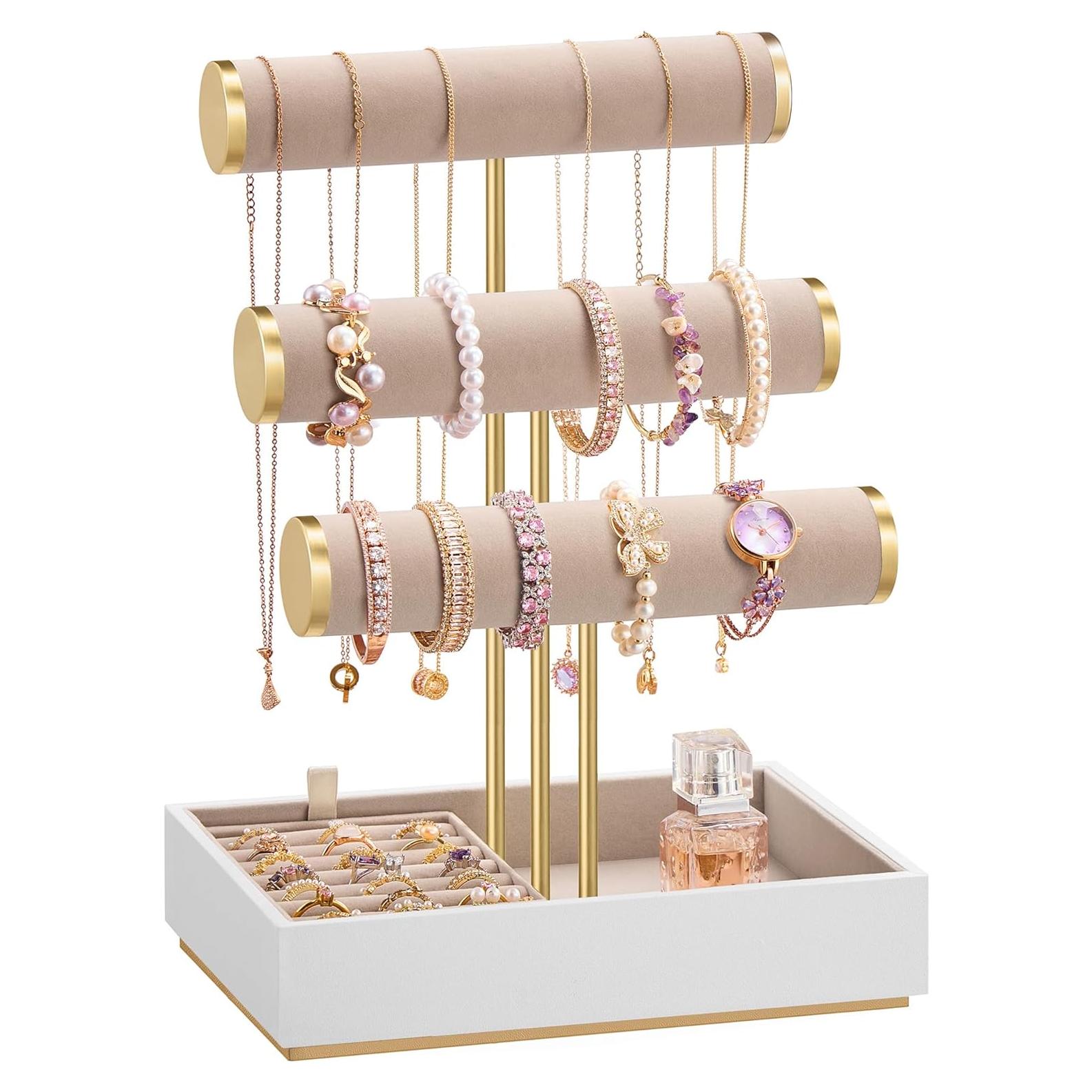 Soporte para Joyería SONGMICS con 5 Secciones y Terciopelo