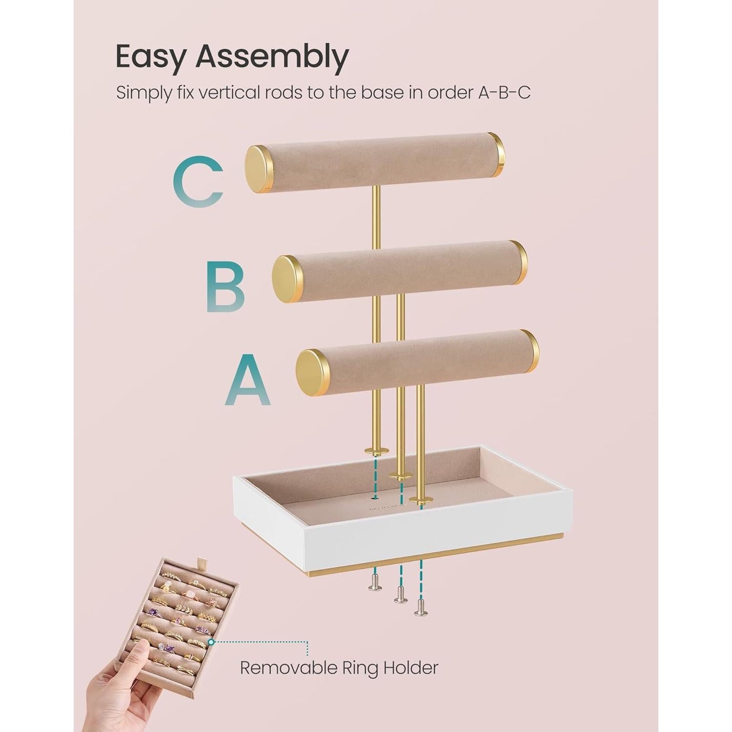 Soporte para Joyería SONGMICS con 5 Secciones y Terciopelo