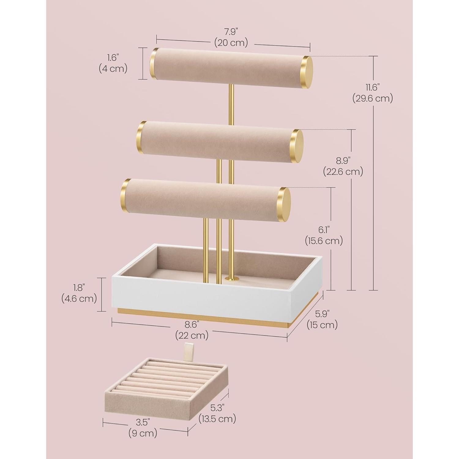 Soporte para Joyería SONGMICS con 5 Secciones y Terciopelo