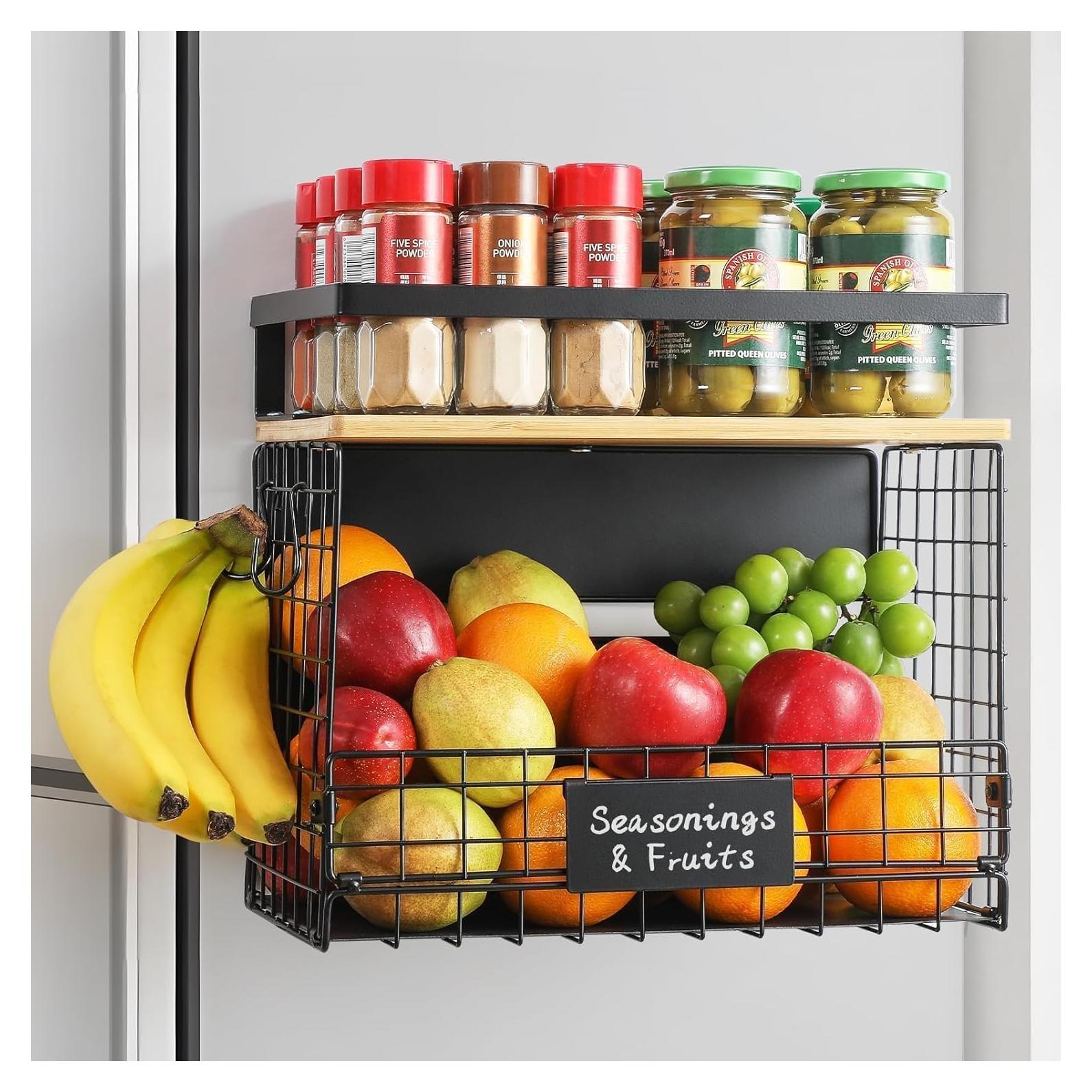 Estante Magnético Snuvid con Parte Superior de Bambú 33x19.8cm