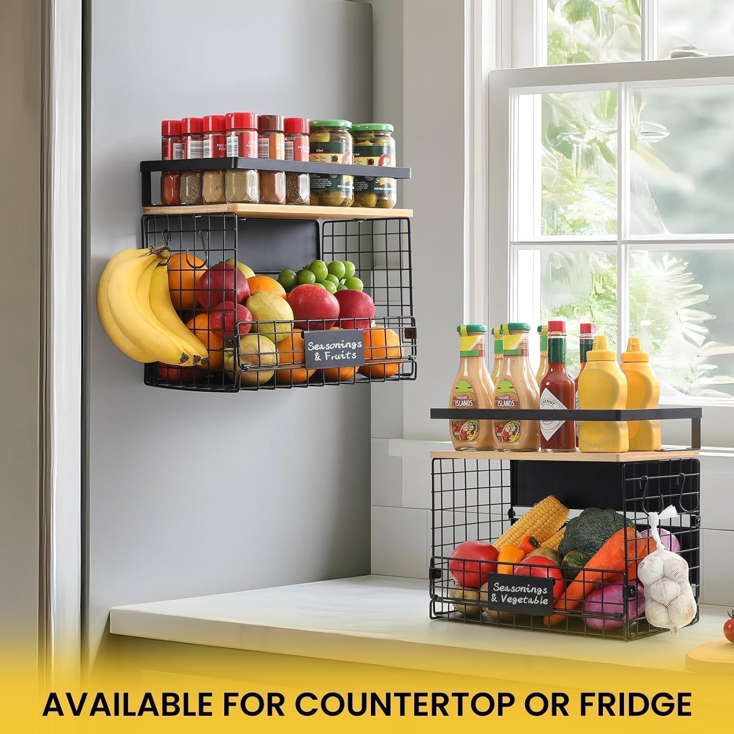 Estante Magnético Snuvid con Parte Superior de Bambú 33x19.8cm