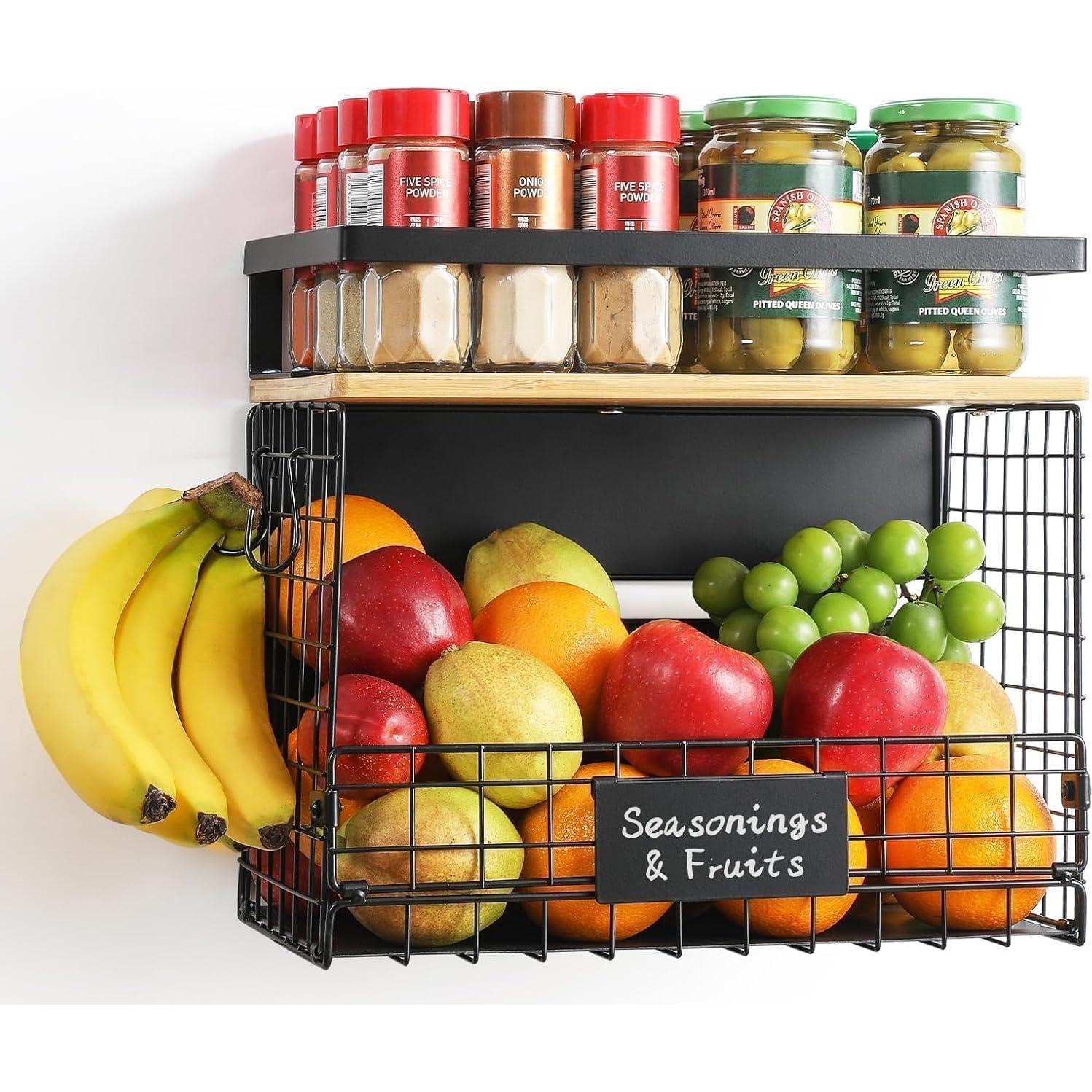 Estante Magnético Snuvid con Parte Superior de Bambú 33x19.8cm