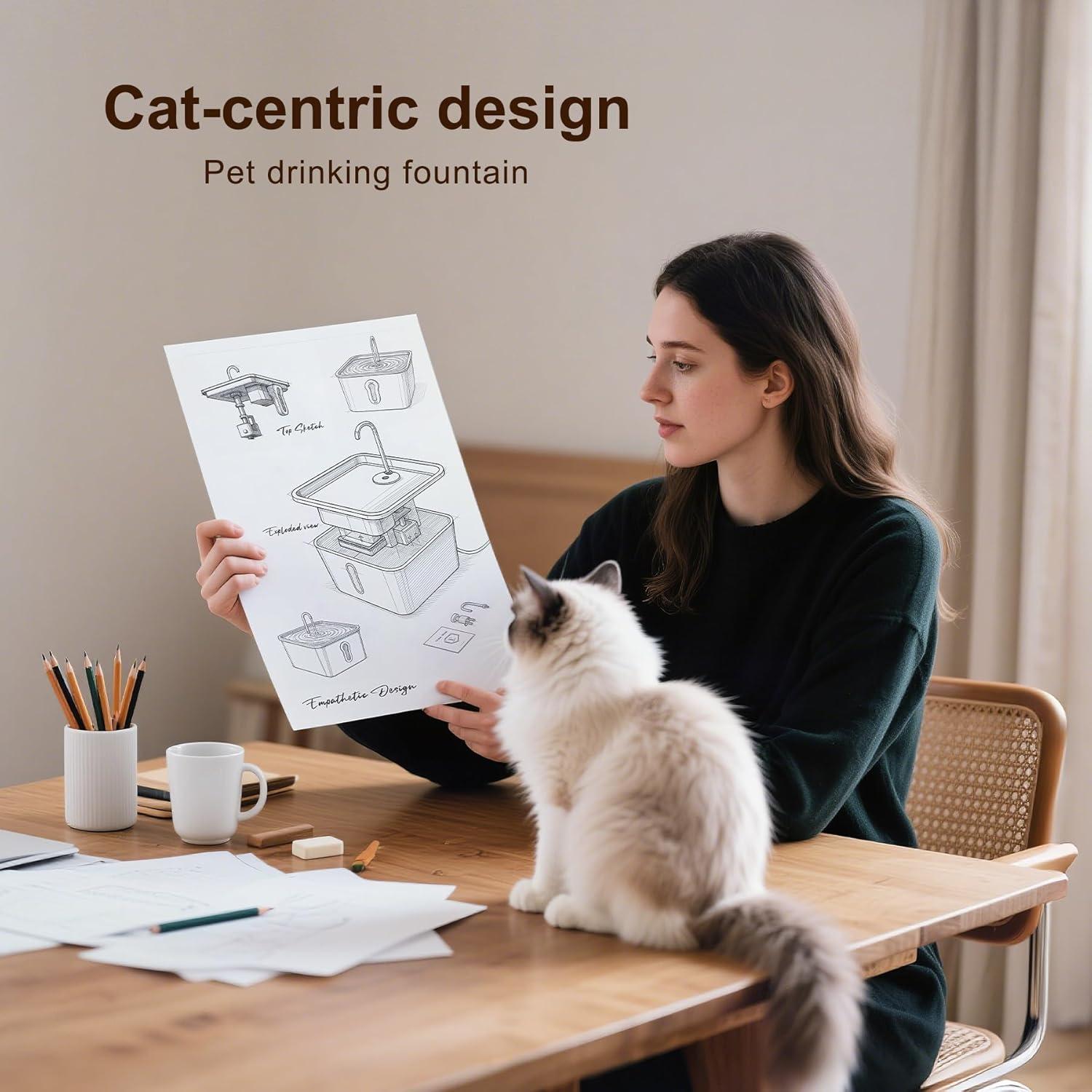 Fuente de Agua Automática para Gatos 4L Acero Inoxidable