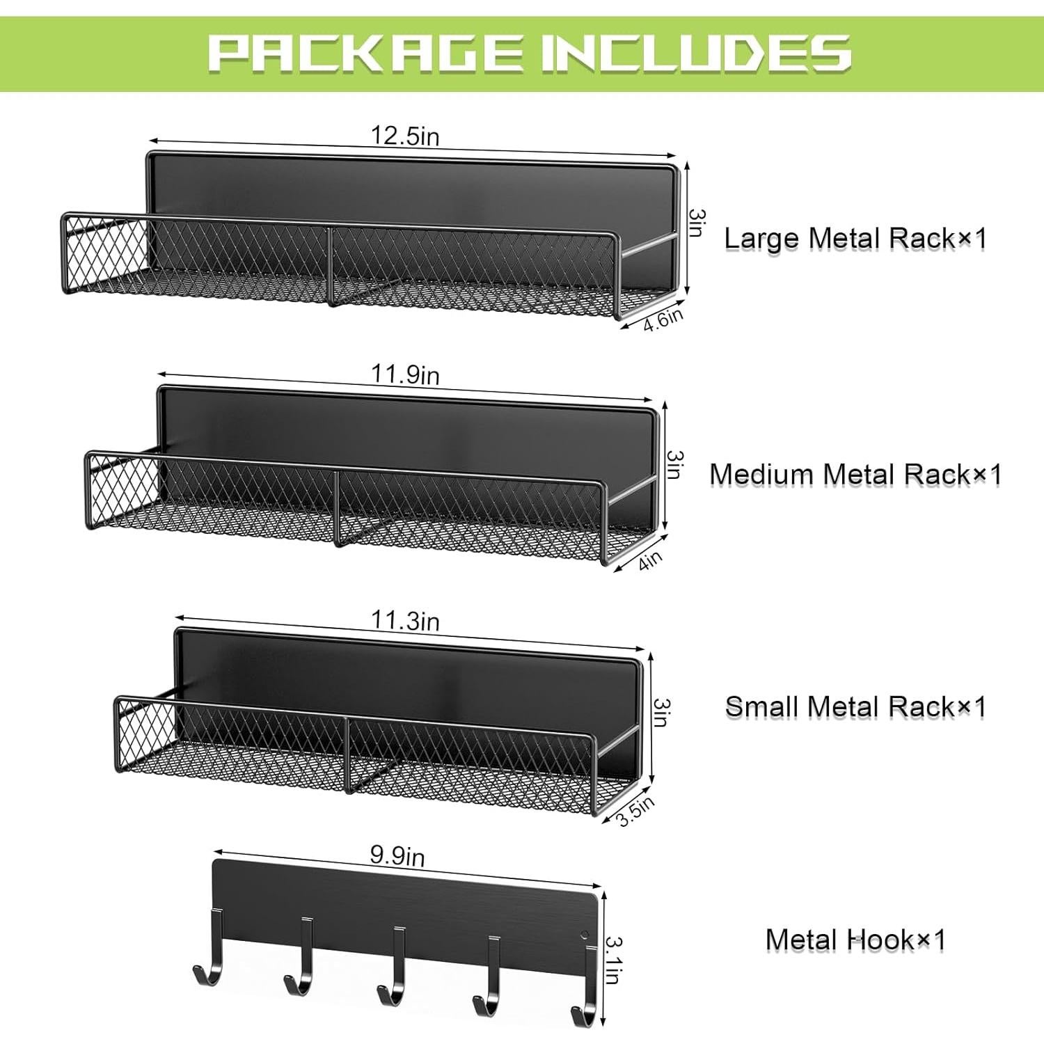 Estantes Magnéticos de Metal DTUQYX - Paquete de 4, 10.16 cm