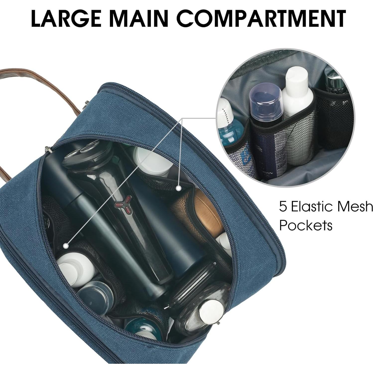 Bolsa de Aseo de Viaje WANDF Azul Resistente al Agua 24.9x13x16cm