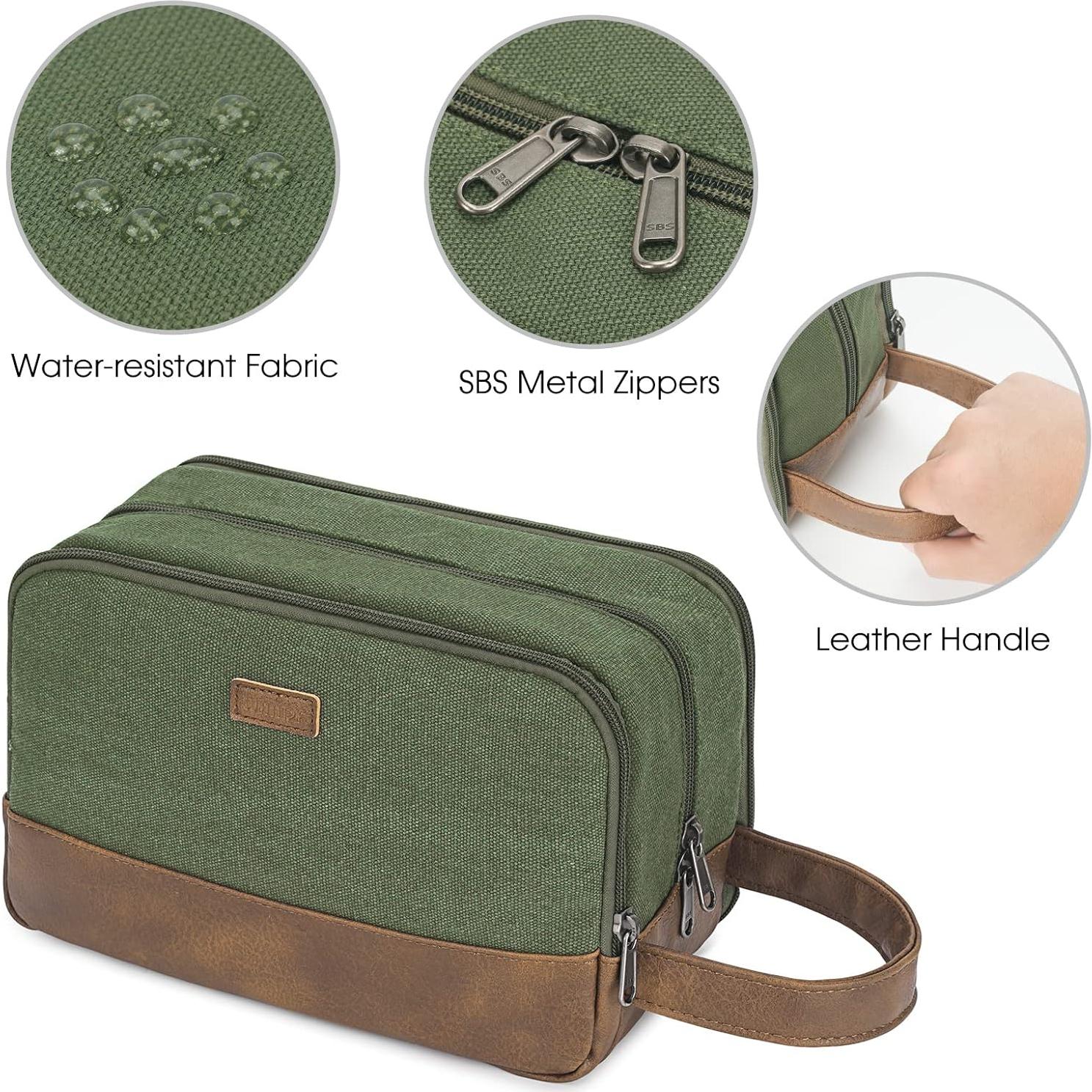 Bolsa de Aseo de Viaje WANDF Verde Resistente al Agua 24.9x13x16cm