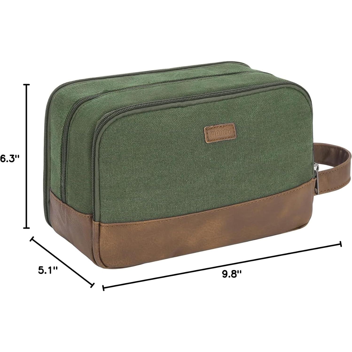 Bolsa de Aseo de Viaje WANDF Verde Resistente al Agua 24.9x13x16cm