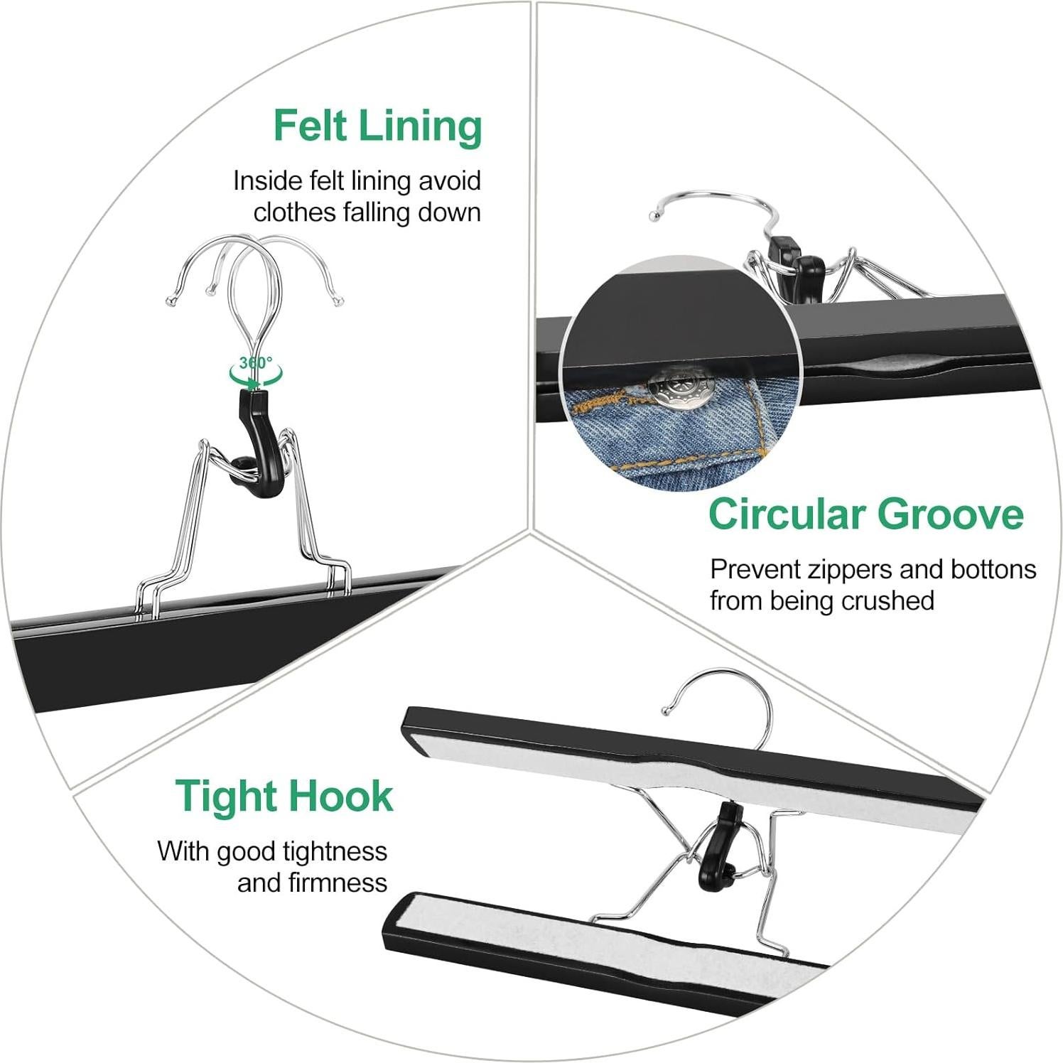 Perchas de Madera Antideslizantes TOPIA HANGER 12 Unidades