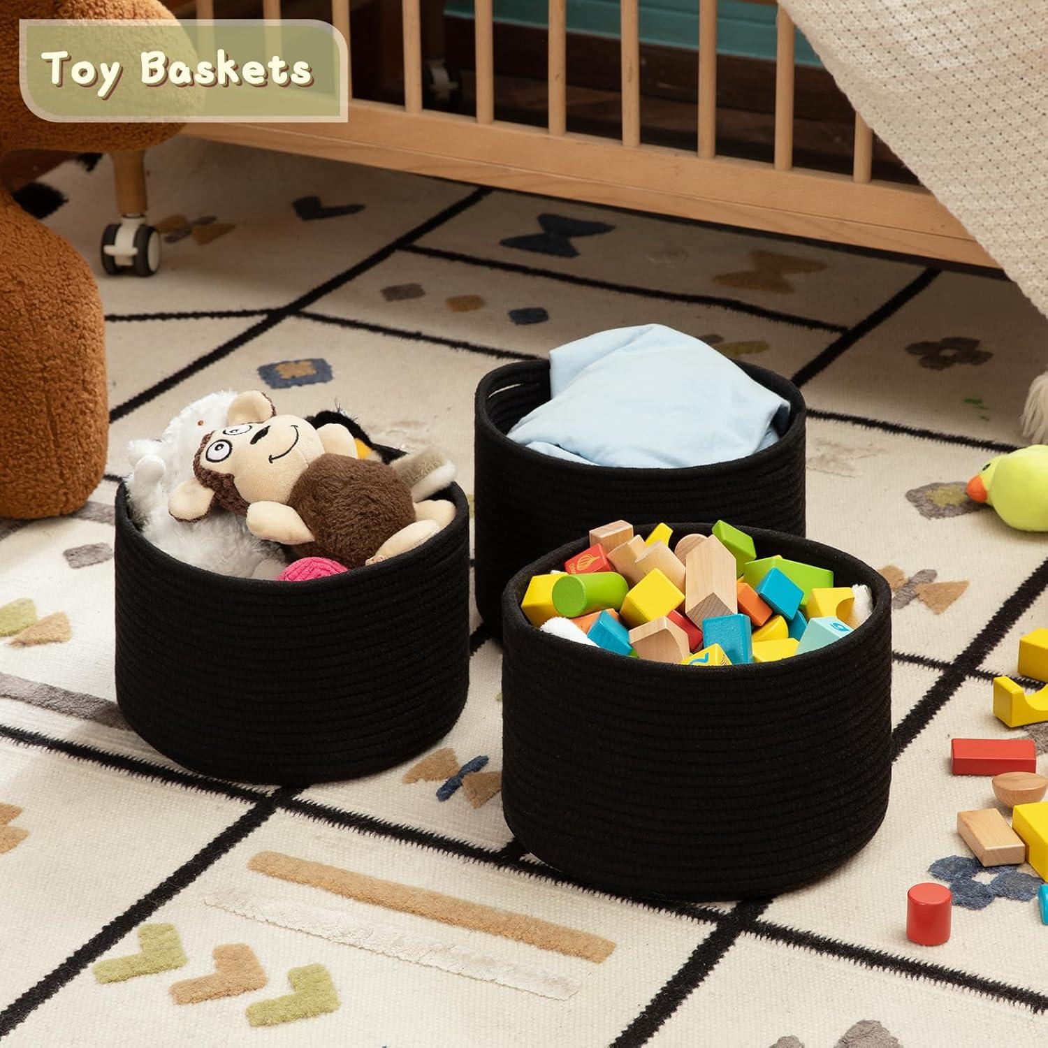 Cesta de Almacenamiento Pequeña OIAHOMY 24.9x24.9x18 cm Negra