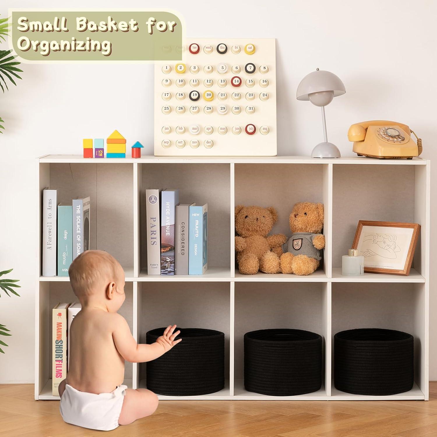 Cesta de Almacenamiento Pequeña OIAHOMY 24.9x24.9x18 cm Negra