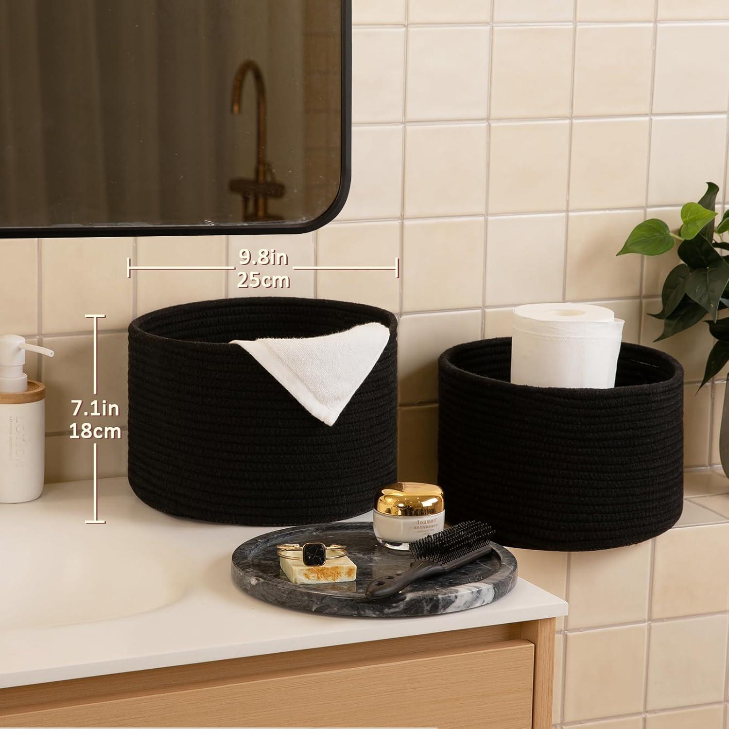 Cesta de Almacenamiento Pequeña OIAHOMY 24.9x24.9x18 cm Negra